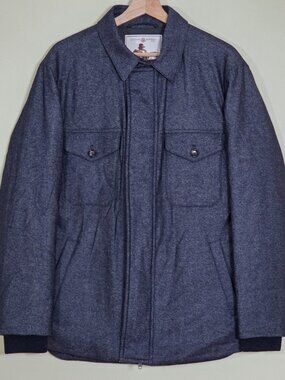 Luciano Barbera Field Jacket Mens IT 52 US 42 L Heathered Navy Pockets Versatile